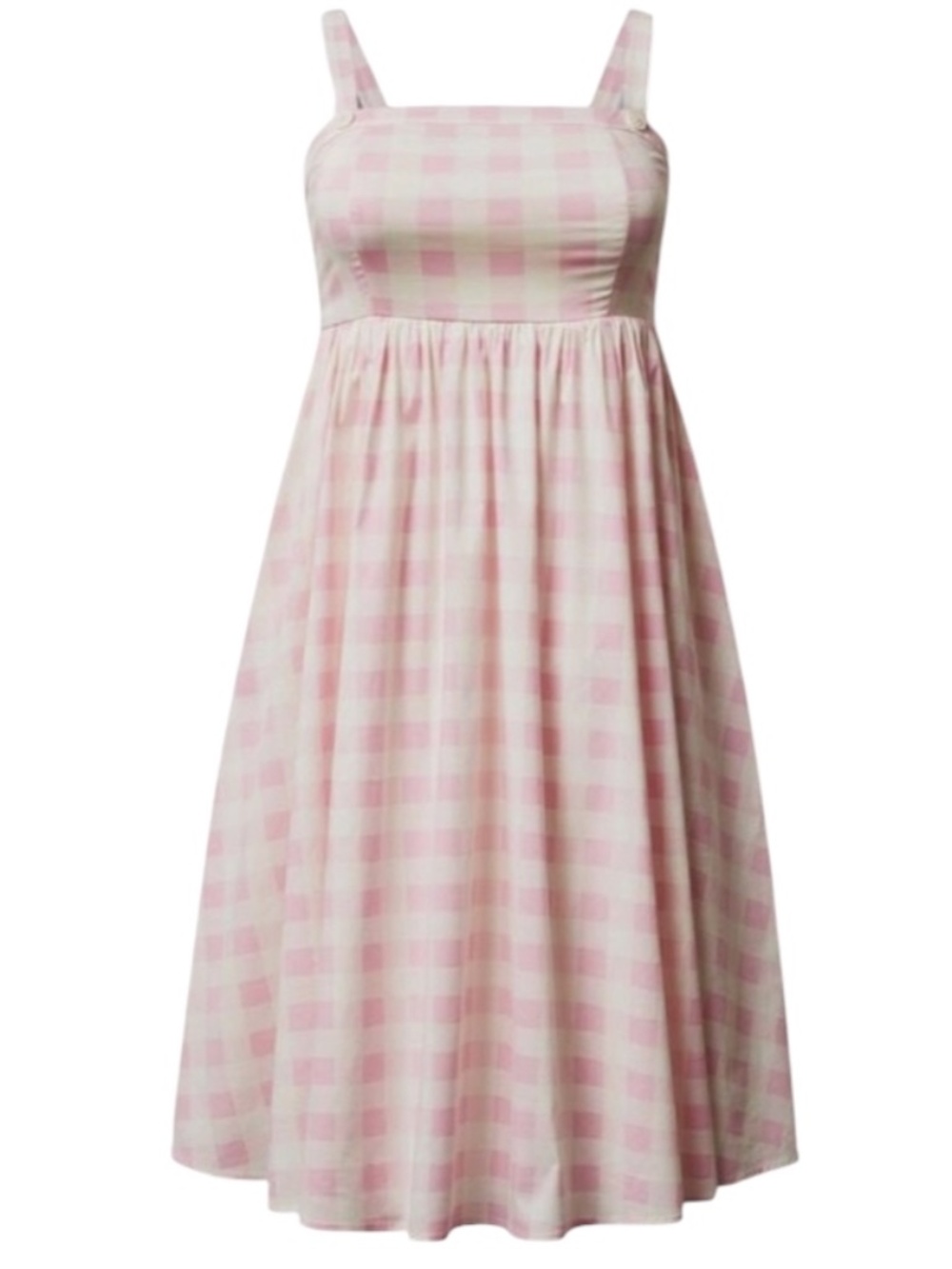 TORRID Midi Poplin Tank Skater Dress Retro Gingham Pink Size 3X